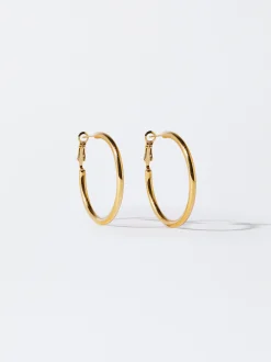 PARFOIS Ohrringe|Mittlere Ohrringe>Goldene Creolen Aus Edelstahl