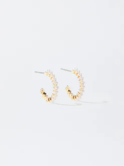 PARFOIS Raffinierter Modeschmuck|Lange Ohrringe>e Creolen Mit Kunstperlen Golden
