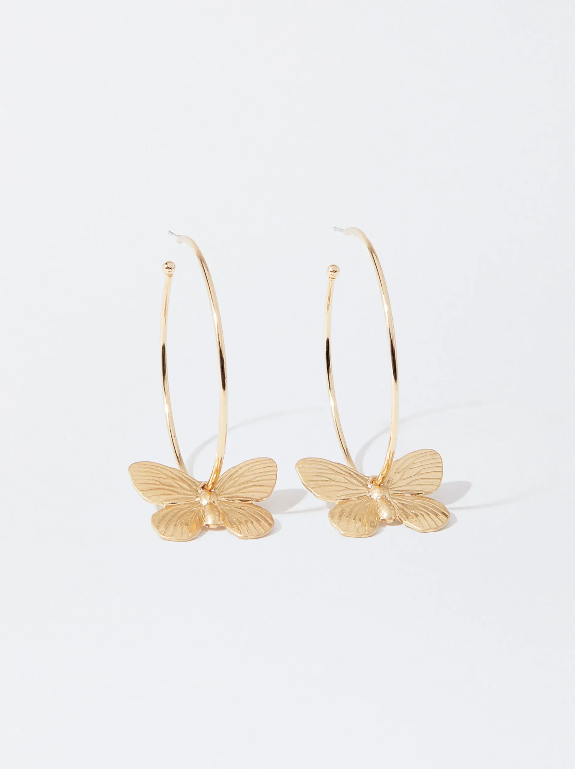 PARFOIS Raffinierter Modeschmuck|Lange Ohrringe>e Creolen Mit Schmetterling Golden