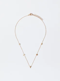 PARFOIS Raffinierter Modeschmuck|Lange Ohrringe>e Halskette Mit Charms Golden