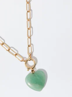 PARFOIS Set Ohrringen|Hoop-Ohrringe>Goldene Halskette Mit Herzanh&auml;nger Blau