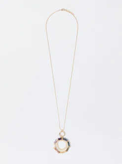PARFOIS Hemden|Tops und Shirts>Goldene Halskette Mit Multicolor Anh&auml;nger Mehrfarbig