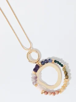 PARFOIS Hemden|Tops und Shirts>Goldene Halskette Mit Multicolor Anh&auml;nger Mehrfarbig