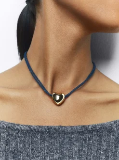 PARFOIS Set Ohrringen|Sets>Goldene Herz-Halskette Blau