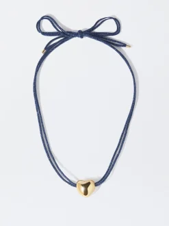 PARFOIS Set Ohrringen|Sets>Goldene Herz-Halskette Blau