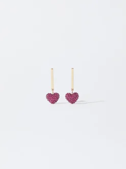 PARFOIS Armbänder>Goldene Herzohrringe Fuchsia