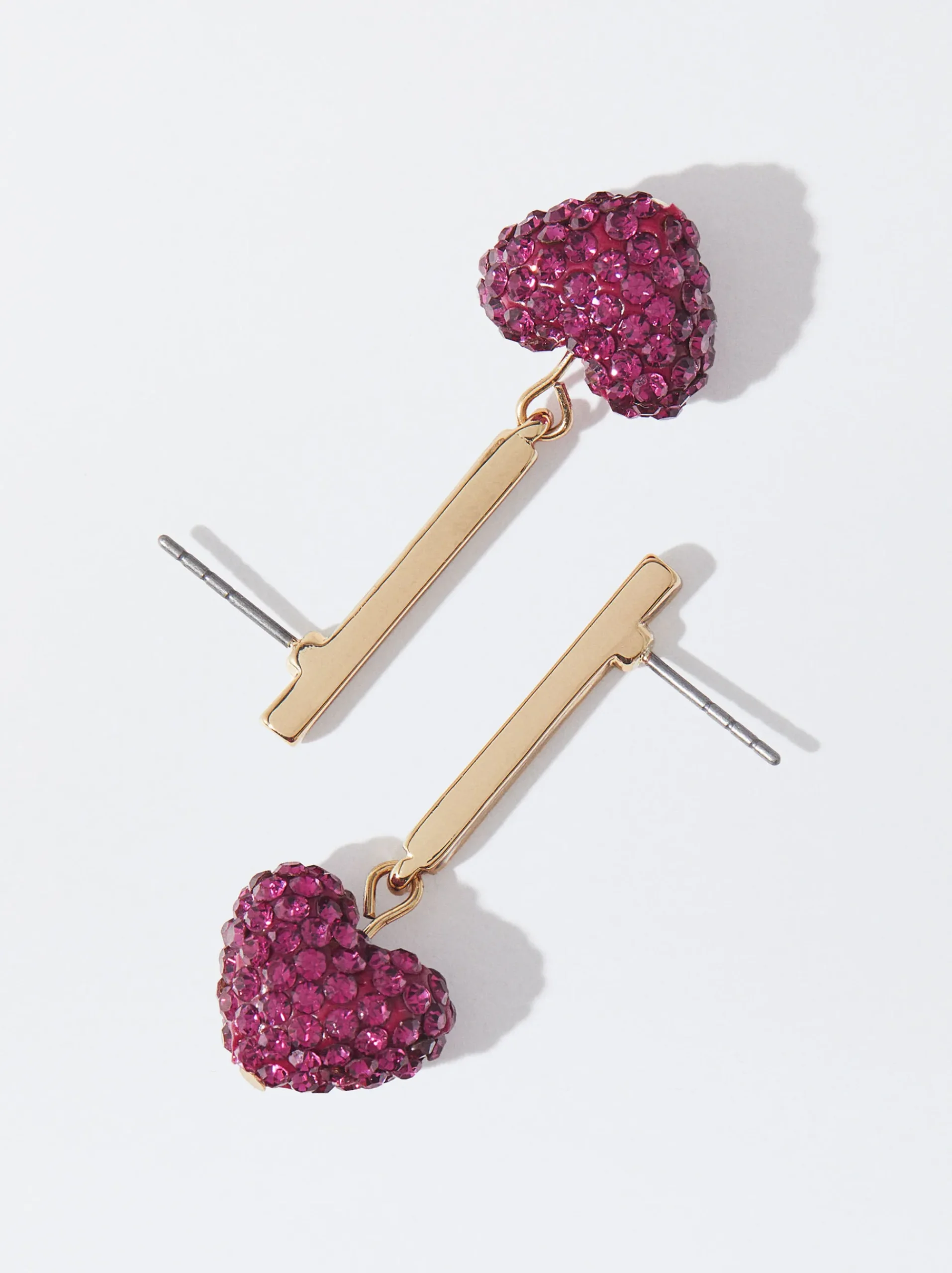 PARFOIS Armbänder>Goldene Herzohrringe Fuchsia