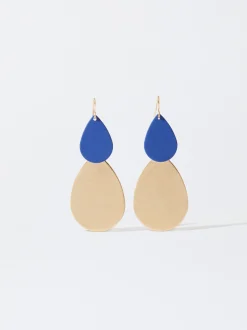 PARFOIS Lange Ohrringe|Premium>Goldene Ohrringe Violett