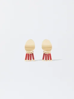 PARFOIS Ringe>Goldene Ohrringe Rot