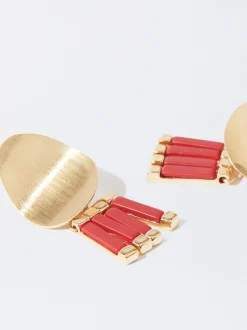 PARFOIS Ringe>Goldene Ohrringe Rot