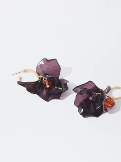 PARFOIS Ringe>Goldene Ohrringe Mit Blume Mehrfarbig