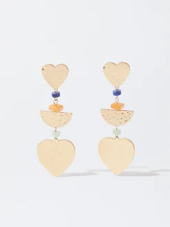 PARFOIS Lange Ohrringe|Trend Collection>Goldene Ohrringe Mit Herz Mehrfarbig