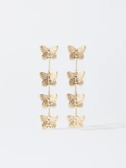 PARFOIS Raffinierter Modeschmuck|Lange Ohrringe>e Ohrringe Mit Schmetterling Golden