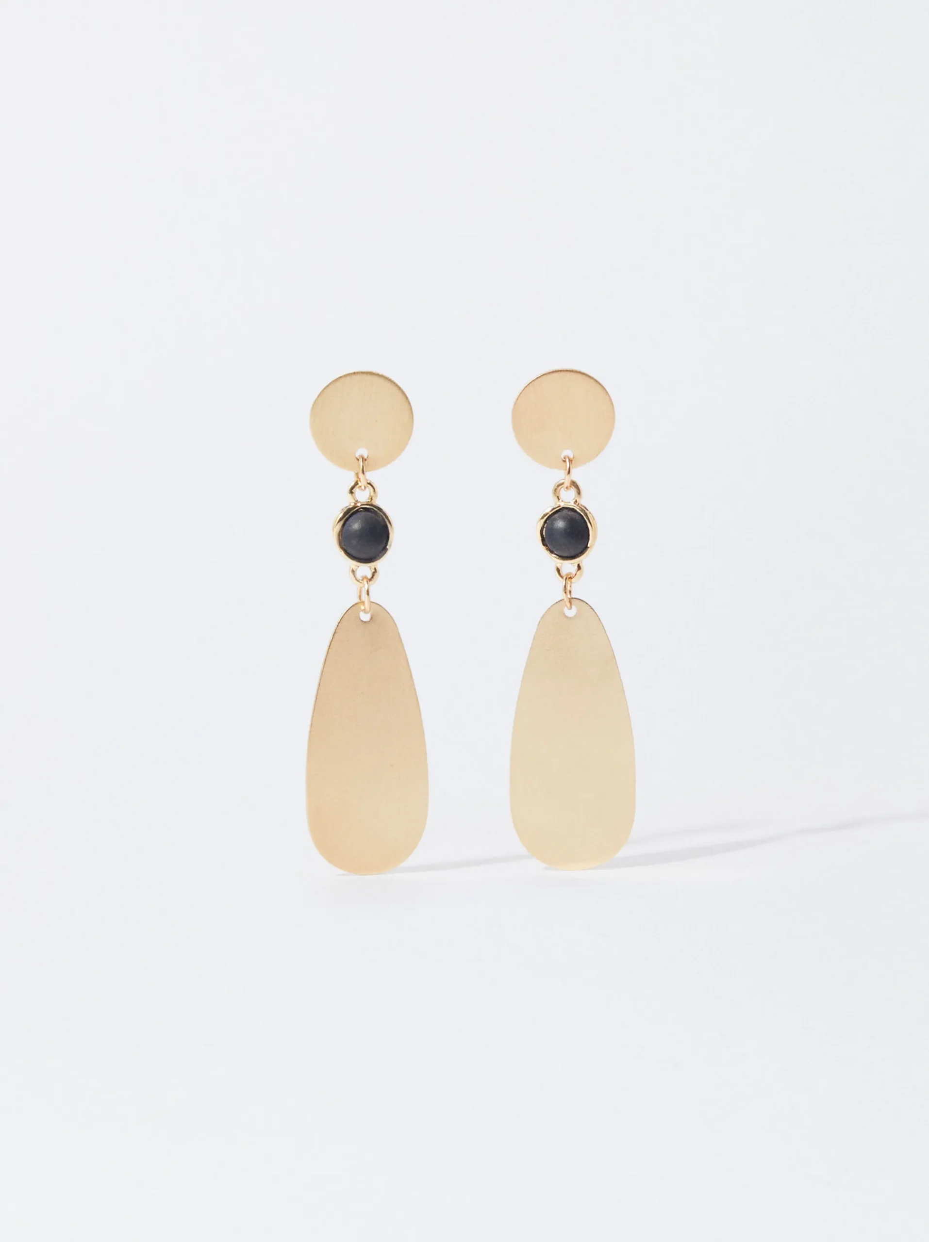 PARFOIS Lange Ohrringe|Trend Collection>Goldene Ohrringe Mit Stein Schwarz