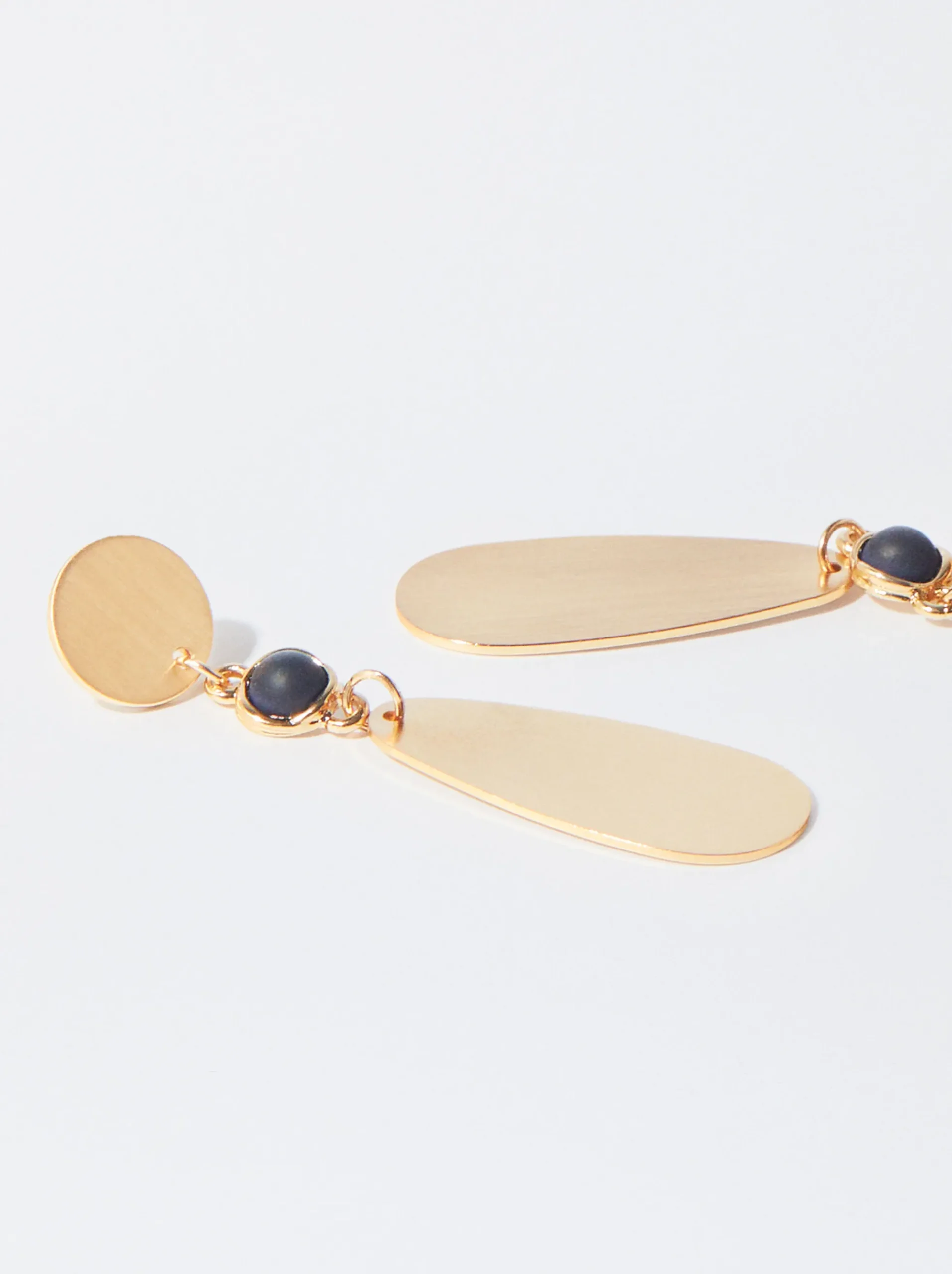PARFOIS Lange Ohrringe|Trend Collection>Goldene Ohrringe Mit Stein Schwarz