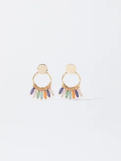 PARFOIS Lange Ohrringe>Goldene Ohrringe Mit Strass Mehrfarbig