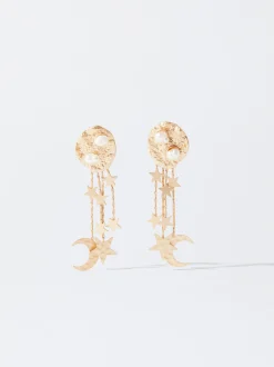 PARFOIS Lange Ohrringe|Premium>Goldene Ohrringe Mit S&uuml;&szlig;wasserperlen Und Charms Weib