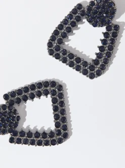 PARFOIS Armbänder>Goldene Ohrringe Mit Zierkristallen Marineblau