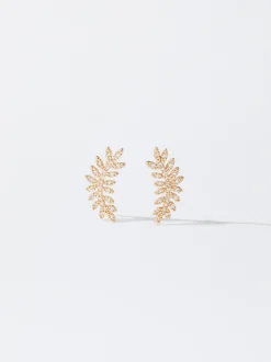 PARFOIS Lange Ohrringe|Mittlere Ohrringe>e Ohrringe Mit Zirkoniasteinen Golden