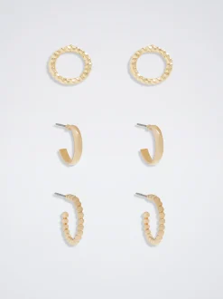 PARFOIS Kurze Ohrringe|Hoop-Ohrringe>e Ohrringset Golden
