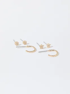 PARFOIS Raffinierter Modeschmuck|Lange Ohrringe>e Ohrringset Golden