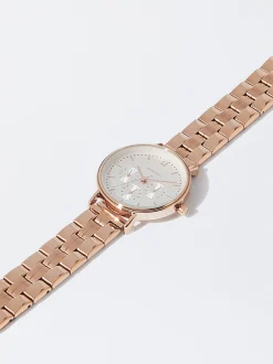 PARFOIS Flache Schuhe|Ballerina>Goldene Stahluhr Ros&eacute;gold