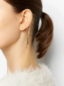 PARFOIS Lange Ohrringe|Hoop-Ohrringe>er Ear Cuff Mit Tr&auml;nen Golden