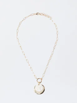 PARFOIS Kurze Ohrringe|Hoop-Ohrringe>Goldener Halskette Mit Anh&auml;nger Beige
