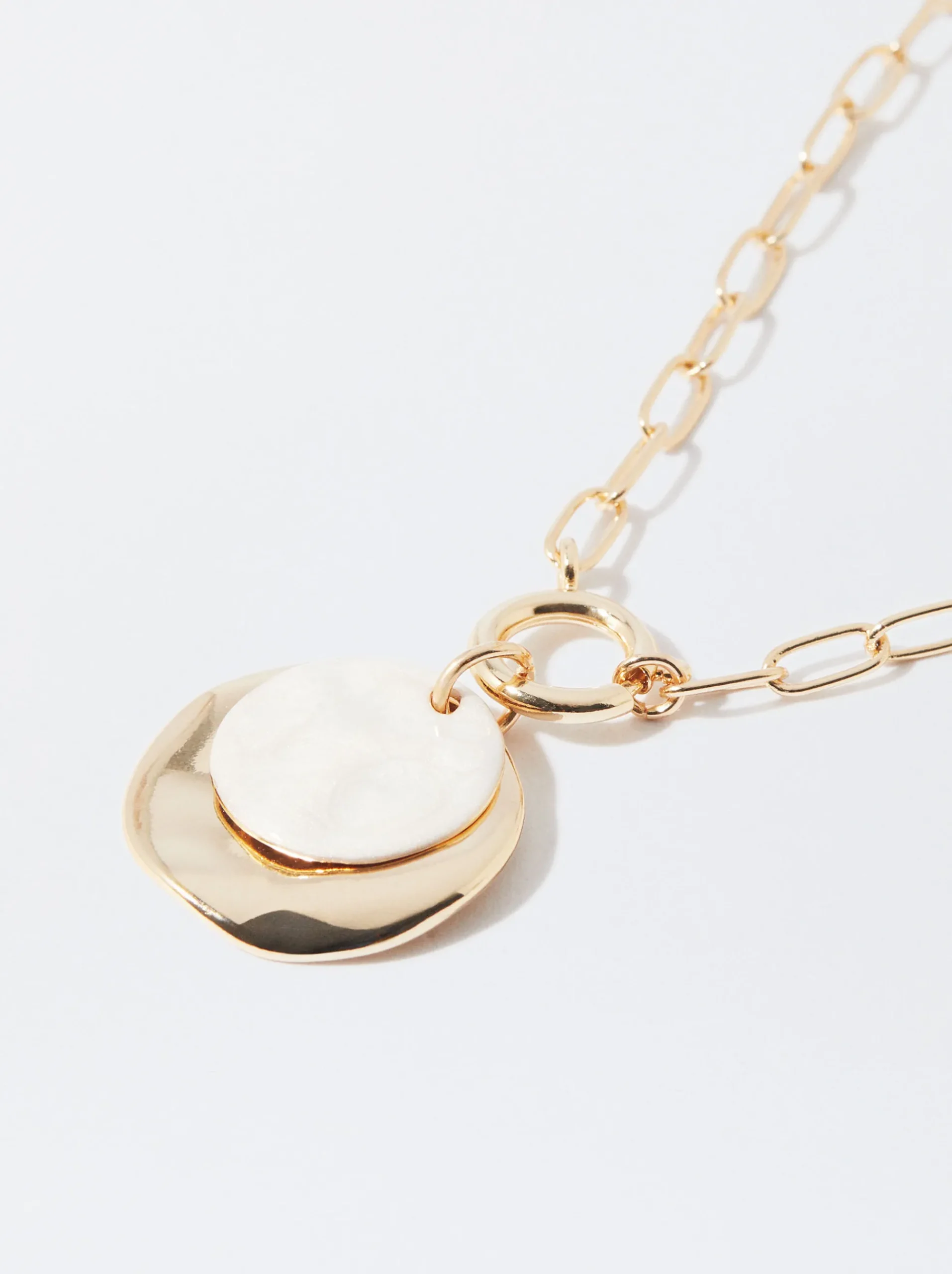 PARFOIS Kurze Ohrringe|Hoop-Ohrringe>Goldener Halskette Mit Anhänger Beige
