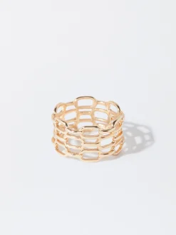 PARFOIS Basics|Strick>er Mini-Ring Mit Gliedern Golden