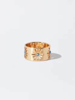 PARFOIS Basics|Tops und Shirts>Goldener Ring Mit Edelsteinen
