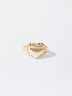 PARFOIS Basics|Strick>er Ring Mit Herz Golden