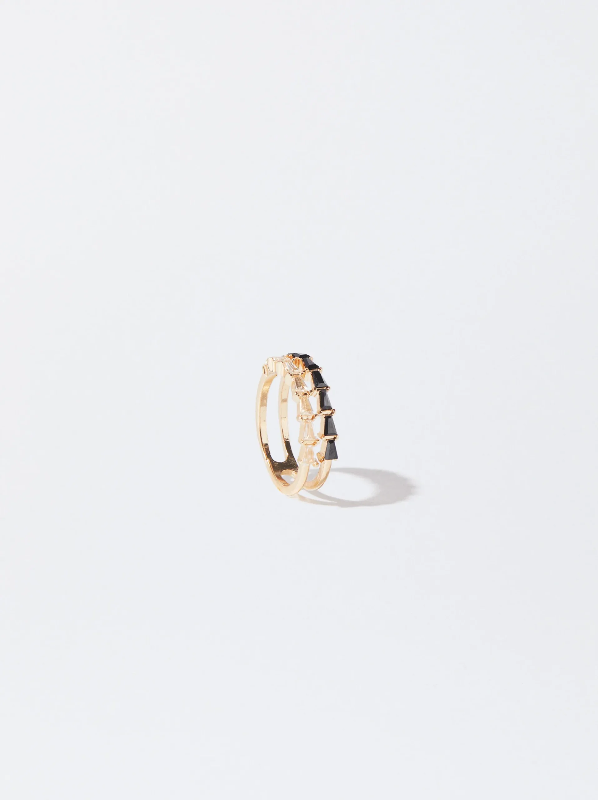 PARFOIS Basics|Hosen>Goldener Ring Mit Kristallen Schwarz