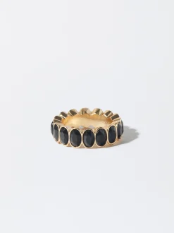 PARFOIS Basics|Hemden>Goldener Ring Mit Kristallen Schwarz