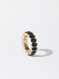 PARFOIS Basics|Hemden>Goldener Ring Mit Kristallen Schwarz