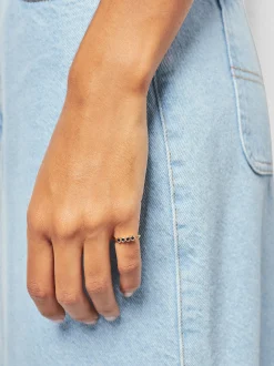 PARFOIS Basics|Strick>Goldener Ring Mit Strass Blau