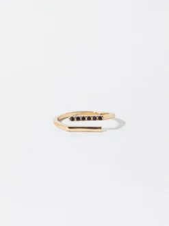 PARFOIS Basics|Blazer und Mäntel>Goldener Ring Mit Zirkonen Schwarz