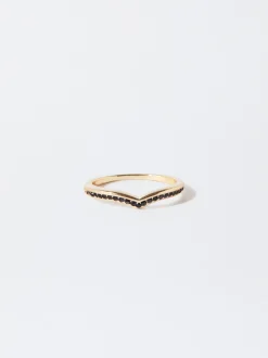 PARFOIS Basics|Hosen>Goldener Ring Mit Zirkonen Schwarz