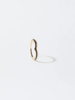 PARFOIS Basics|Hosen>Goldener Ring Mit Zirkonen Schwarz