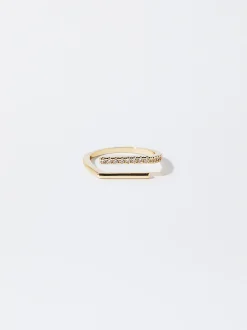 PARFOIS Stiefel Und Stiefeletten>er Ring Mit Zirkoniasteinen Golden