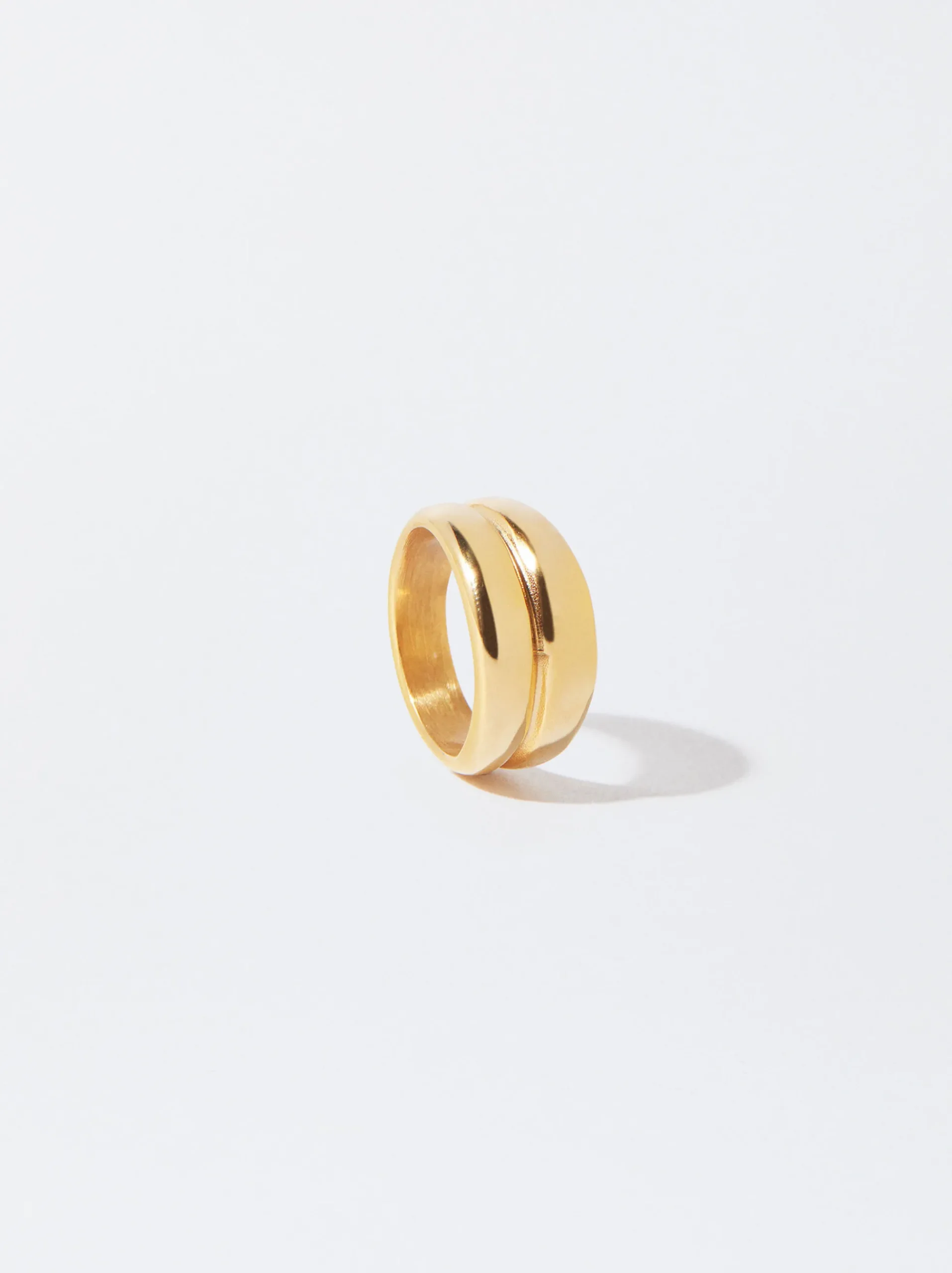 PARFOIS Lange Ohrringe>er Stahlring Golden