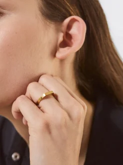 PARFOIS Lange Ohrringe|Hoop-Ohrringe>er Stahlring Golden