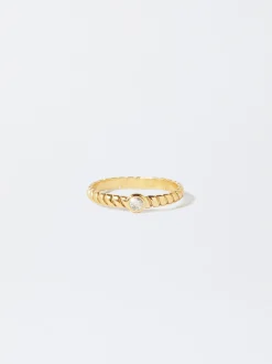 PARFOIS Lange Ohrringe|Hoop-Ohrringe>er Stahlring Golden