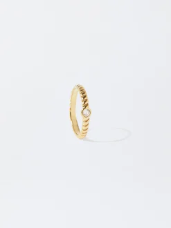 PARFOIS Lange Ohrringe|Hoop-Ohrringe>er Stahlring Golden