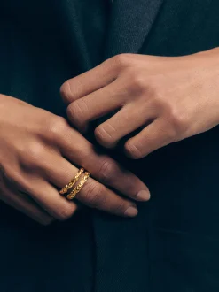 PARFOIS Lange Ohrringe|Trend Collection>er Stahlring Golden