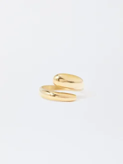 PARFOIS Lange Ohrringe>er Stahlring Golden