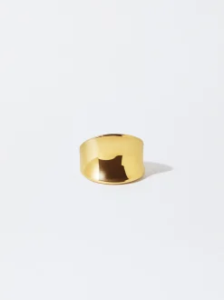 PARFOIS Lange Ohrringe>er Stahlring Golden
