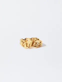 PARFOIS Lange Ohrringe|Hoop-Ohrringe>er Stahlring Golden