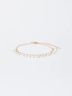 PARFOIS Lange Ohrringe|Mittlere Ohrringe>es Armband Mit Kunstperle Golden