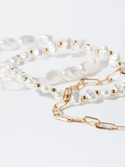 PARFOIS Set Ohrringen|Sets>es Armband Mit Perlen Golden